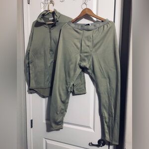 Unisex Thermal Base Layer Set in Sage Green